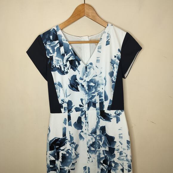 Banana Republic Floral Dress Cap Sleeve Sheath - Picture 2 of 13